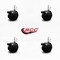 Service Caster 2'' Black Metal Hood Twin Caster with Brake Nylon Wheel 1/4 Thread Stem, 4PK SCC-TS02S50D-NYS-FB-B-142058-4 - alternate 3